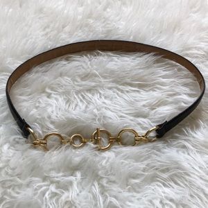 Vintage Black Leather Belt Size XS